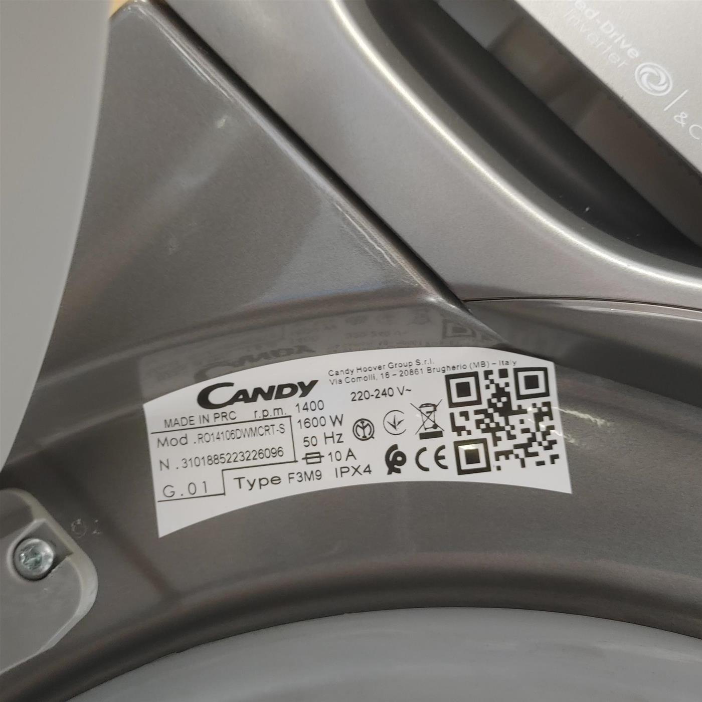 Lavatrice Candy RapidÓ RO14106DWMCRT-S Caricamento frontale 10 kg 1400 Giri/min Antracite