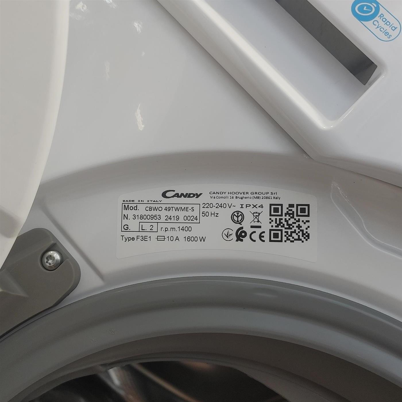 Candy Smart Inverter CBWO 49TWME-S lavatrice Caricamento frontale 9 kg 1400 Giri/min Bianco