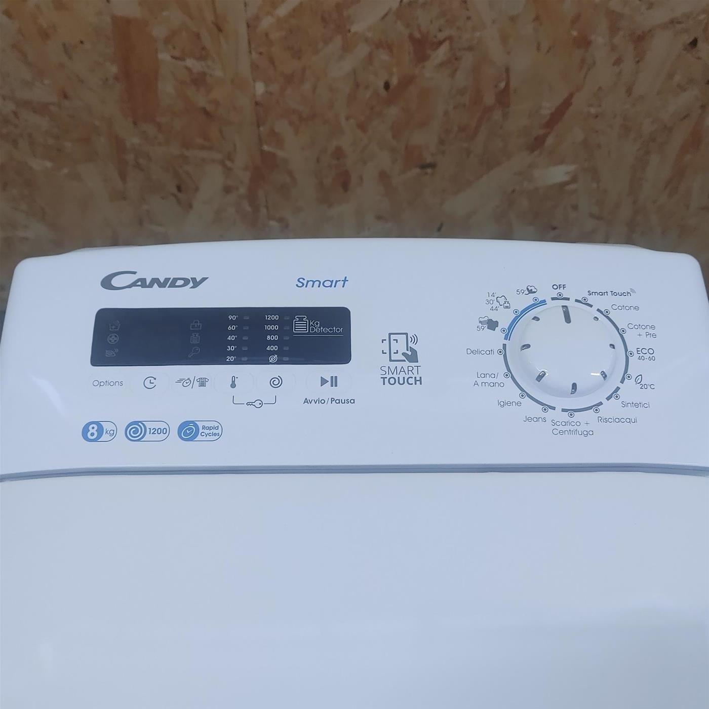 Candy Smart CST 282D2/1-11 lavatrice Caricamento dall'alto 8 kg 1200 Giri/min Bianco