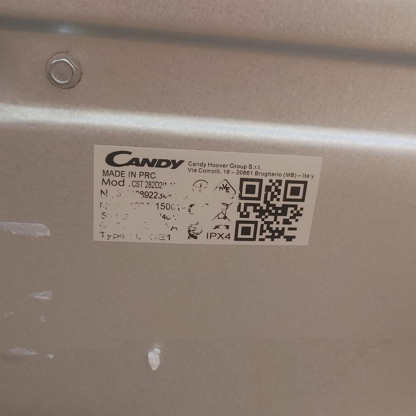 Candy Smart CST 282D2/1-11 lavatrice Caricamento dall'alto 8 kg 1200 Giri/min Bianco