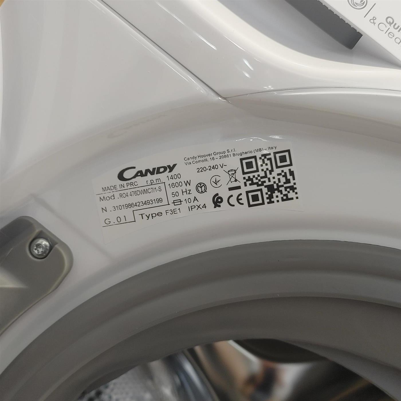 Lavatrice Candy RapidÓ RO4 476DWMC7/1-S Carica frontale 7 kg 1400 giri Bianco