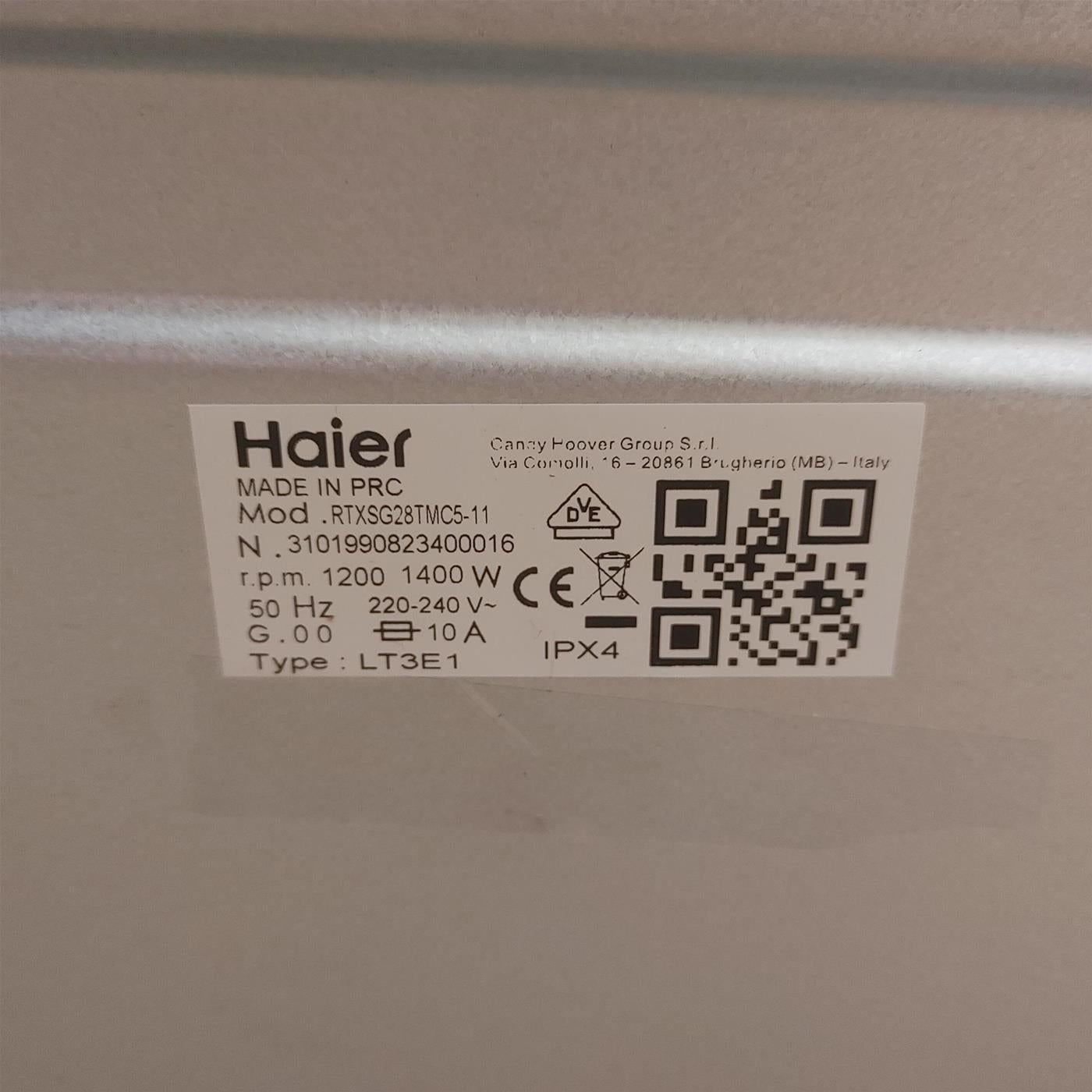 Lavatrice Haier RTXSG28TMC5-11 Carica dall'alto 8 kg 1200 giri Bianco