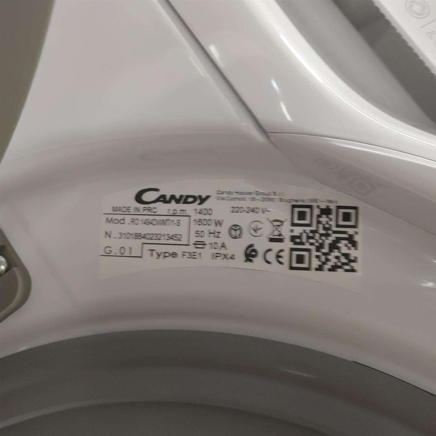 Lavatrice Candy RapidÓ RO1494DWMT/1-S Caricamento frontale 9 kg 1400 Giri/min Bianco