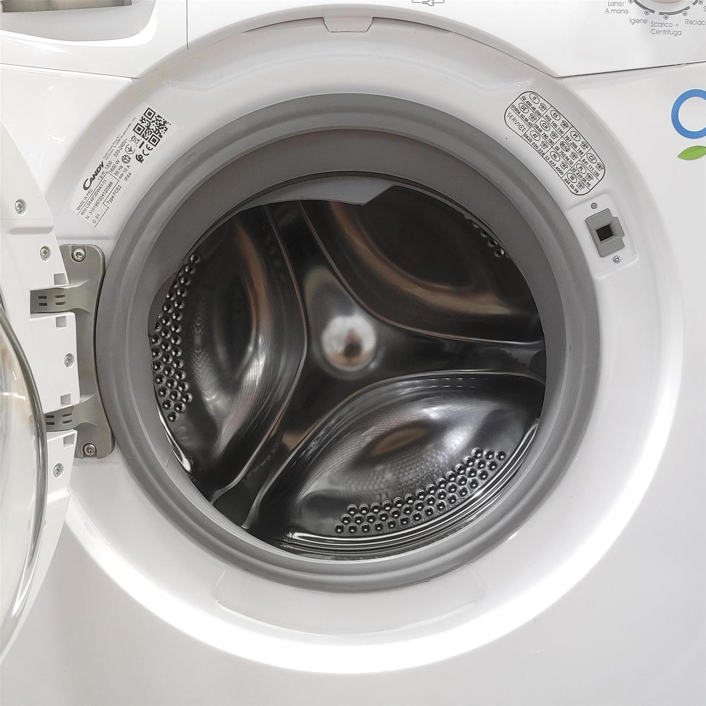 Lavatrice Candy Smart CSS4372DW4/1-11 Carica frontale 7 kg 1300 giri Bianco