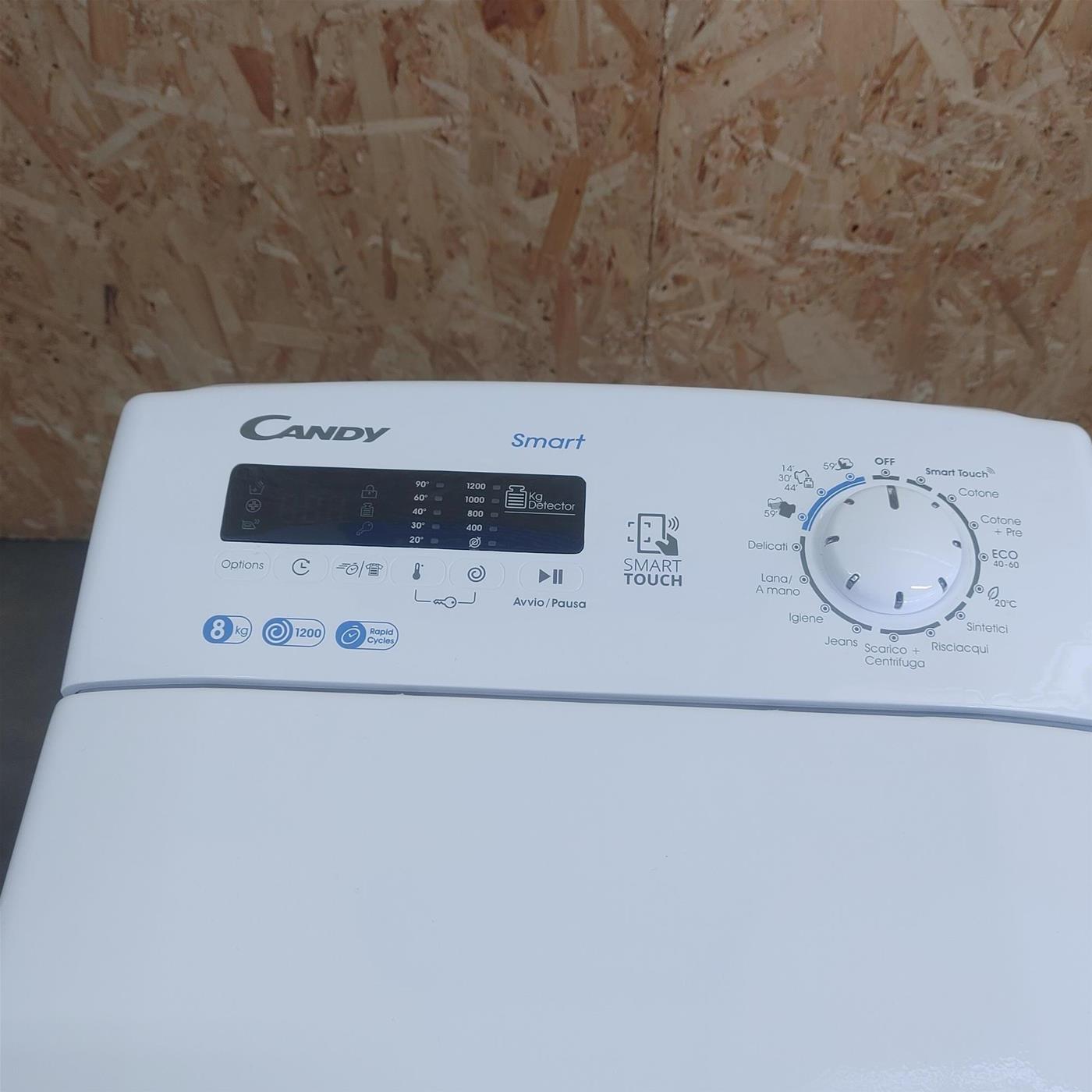 Candy Smart CST 282D2/1-11 lavatrice Caricamento dall'alto 8 kg 1200 Giri/min Bianco