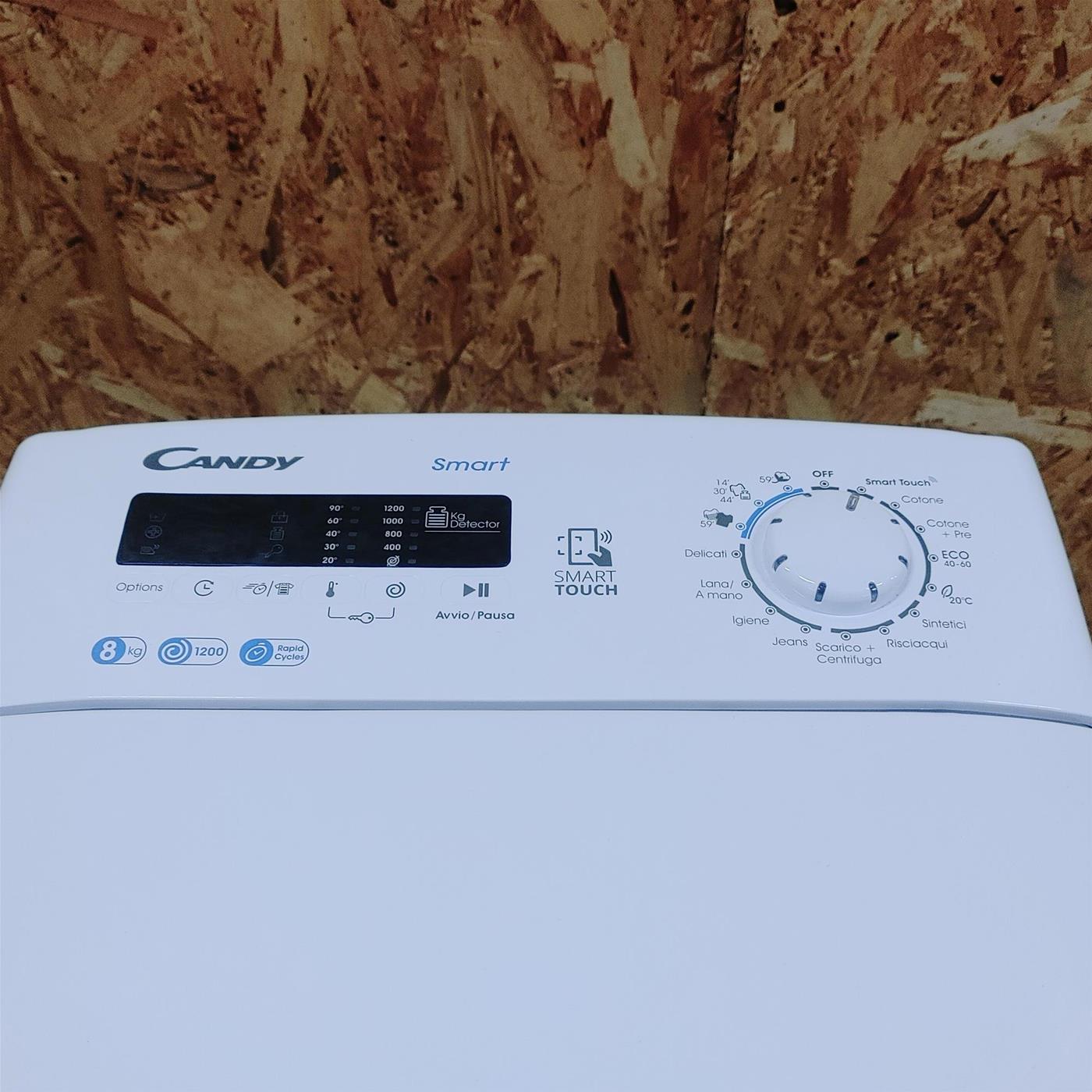 Candy Smart CST 282D2/1-11 lavatrice Caricamento dall'alto 8 kg 1200 Giri/min Bianco