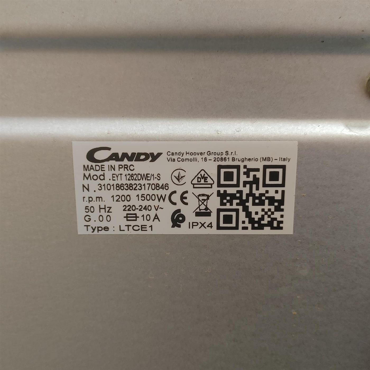 Lavatrice Candy Easy EYT 1262DWE/1-S Carica dall'alto 6 kg