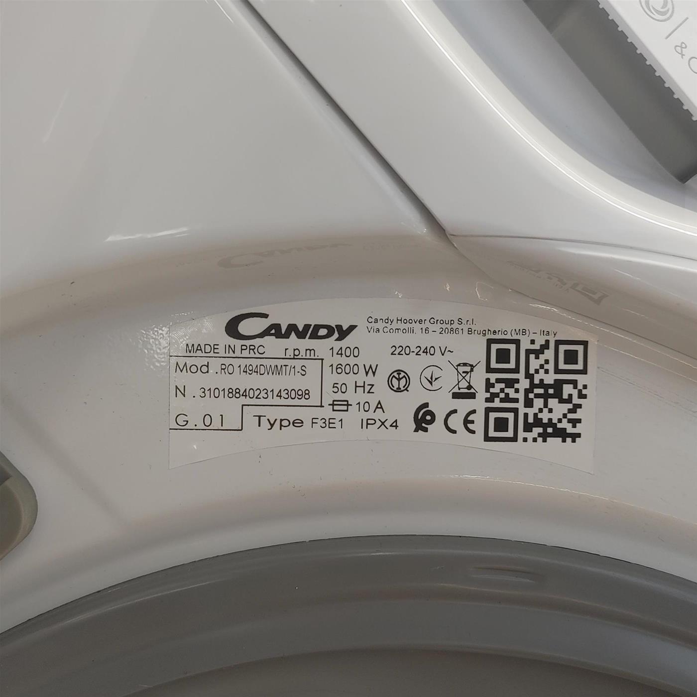 Candy RapidÓ RO 1494DWMT/1-S Lavatrice Caricamento frontale 9 Kg 1400 Giri/min