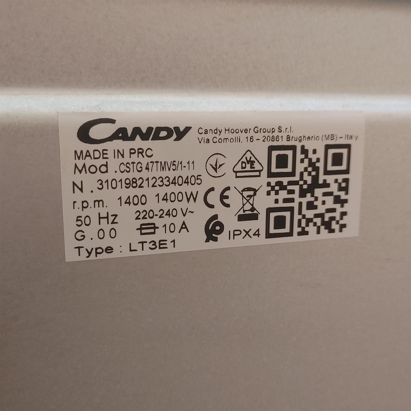 Candy Smart Inverter CSTG 47TMV5/1-11 washing machine Top-load 7 kg 1400 RPM White