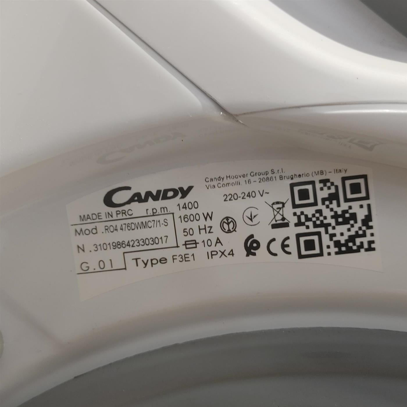 Lavatrice slim Candy RapidÓ RO4 476DWMC7/1-S 7 kg