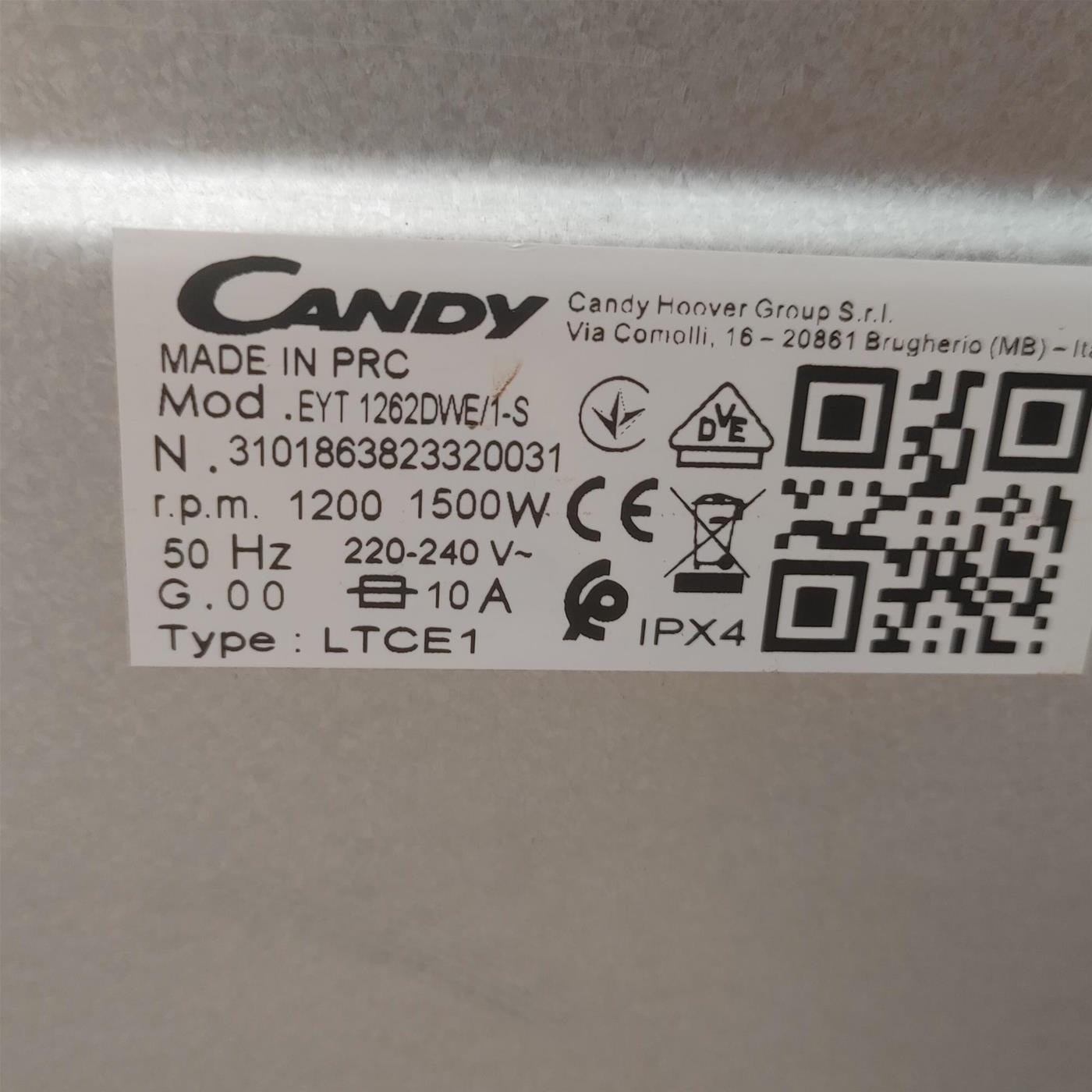 Lavatrice Candy EYT 1262DWE/1-S Carica dall'alto