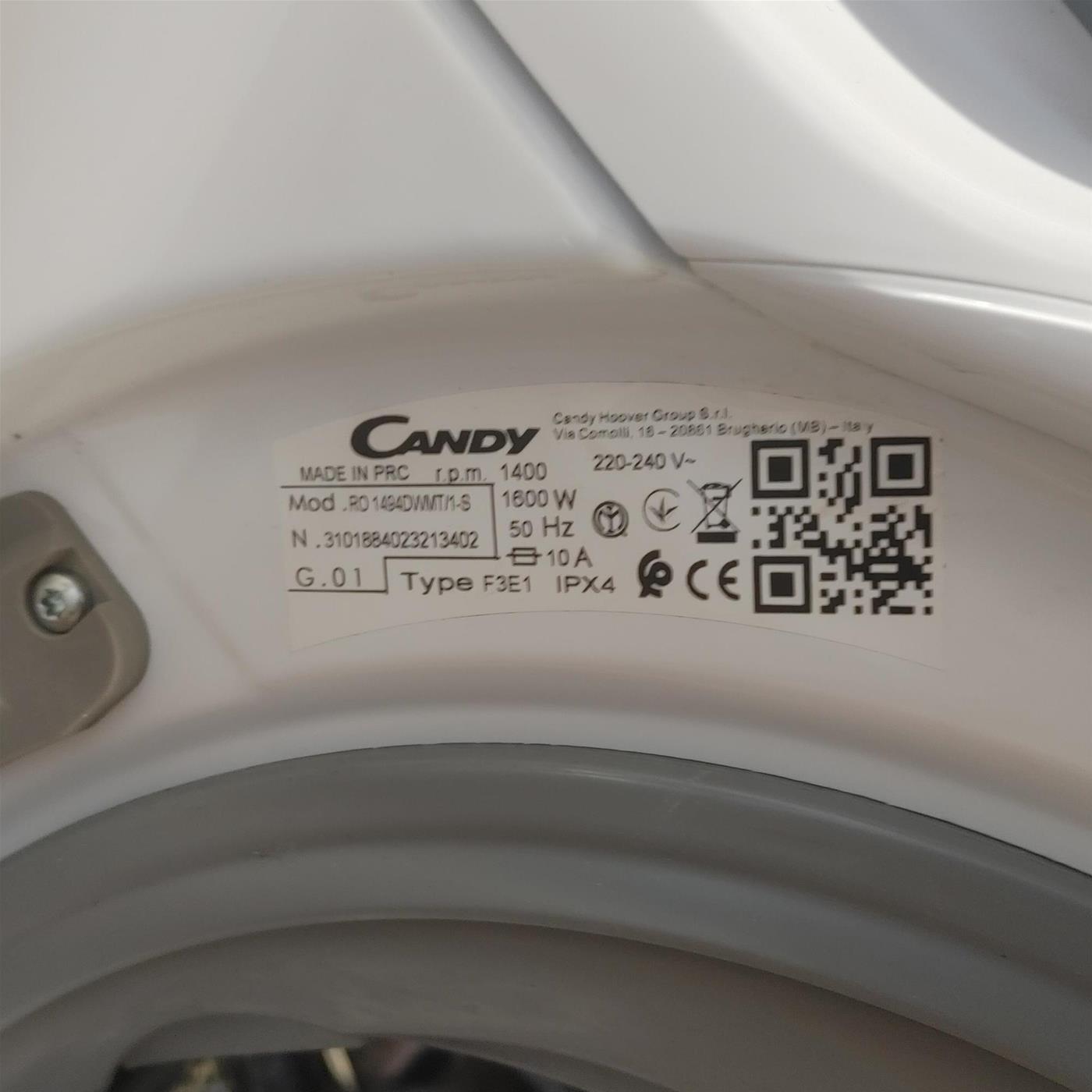 Candy RapidÓ RO 1494DWMT/1-S Lavatrice Caricamento frontale 9 Kg 1400 Giri/min