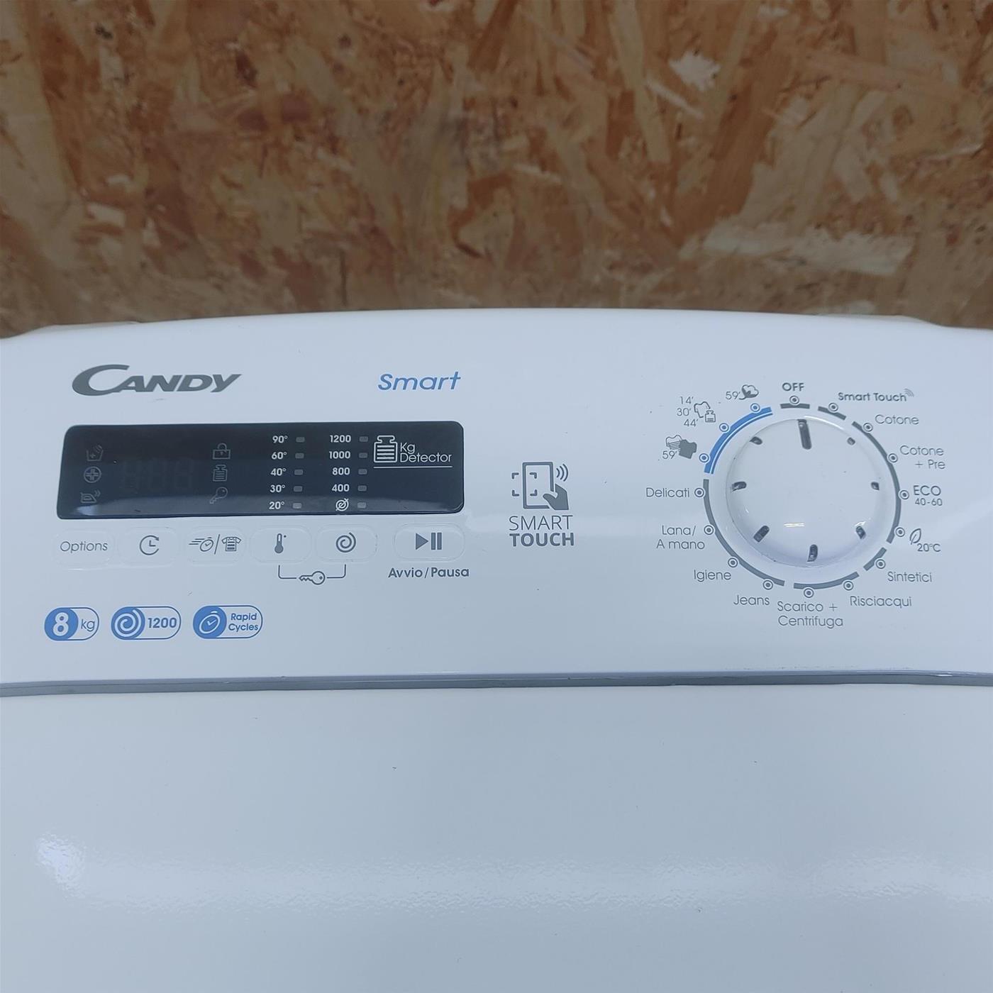 Candy Smart CST 282D2/1-11 lavatrice Caricamento dall'alto 8 kg 1200 Giri/min Bianco