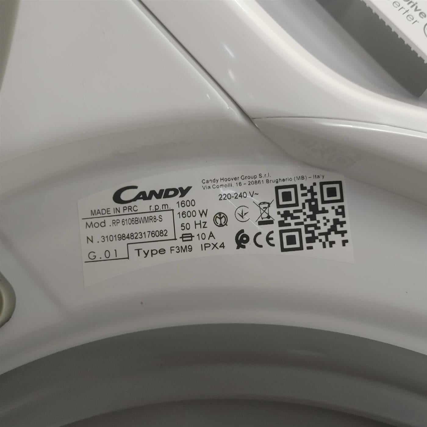 Candy RP 6106BWMR8-S Lavatrice 10 kg 1600 Giri
