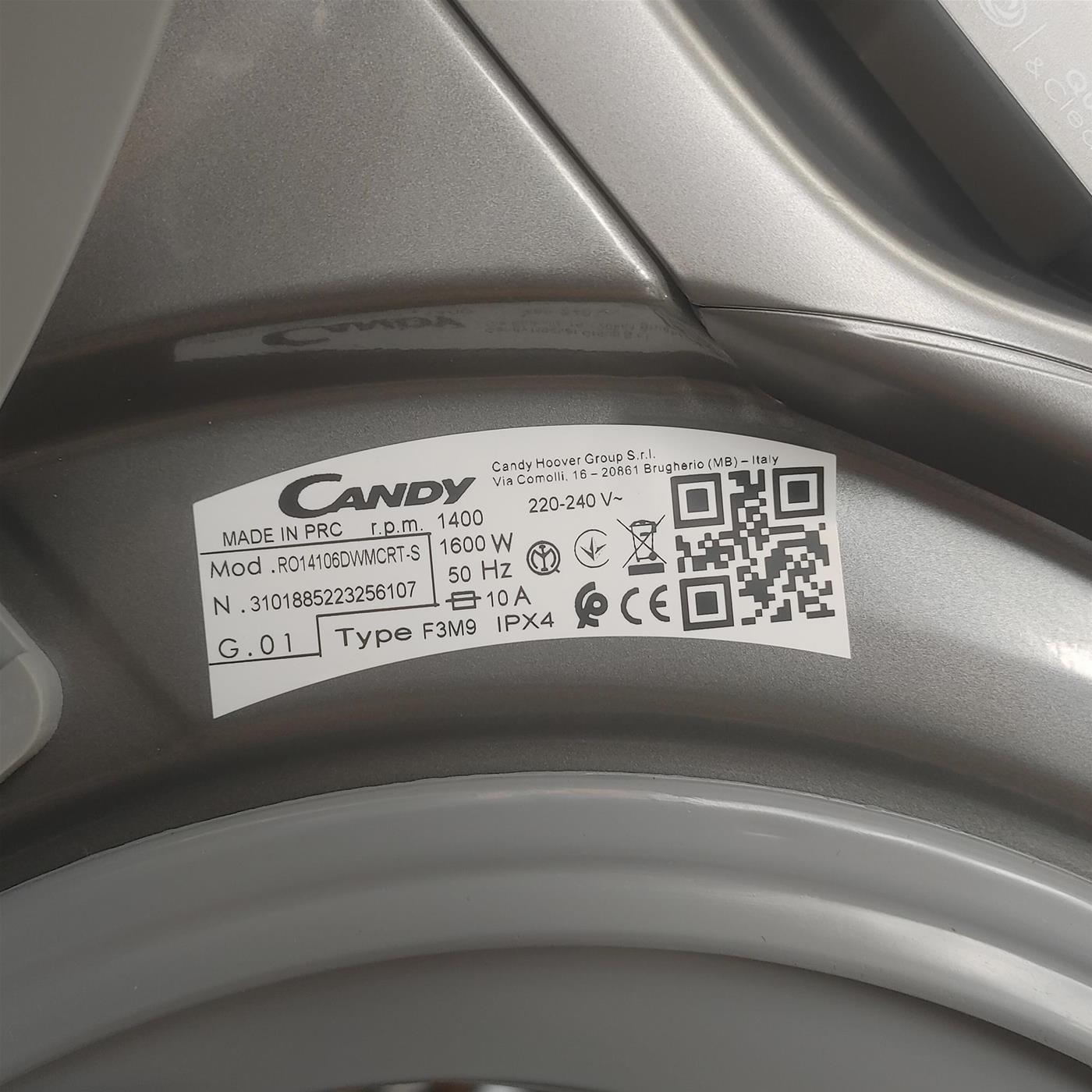 Lavatrice Candy RapidÓ RO14106DWMCRT-S Caricamento frontale 10 kg 1400 Giri/min Antracite