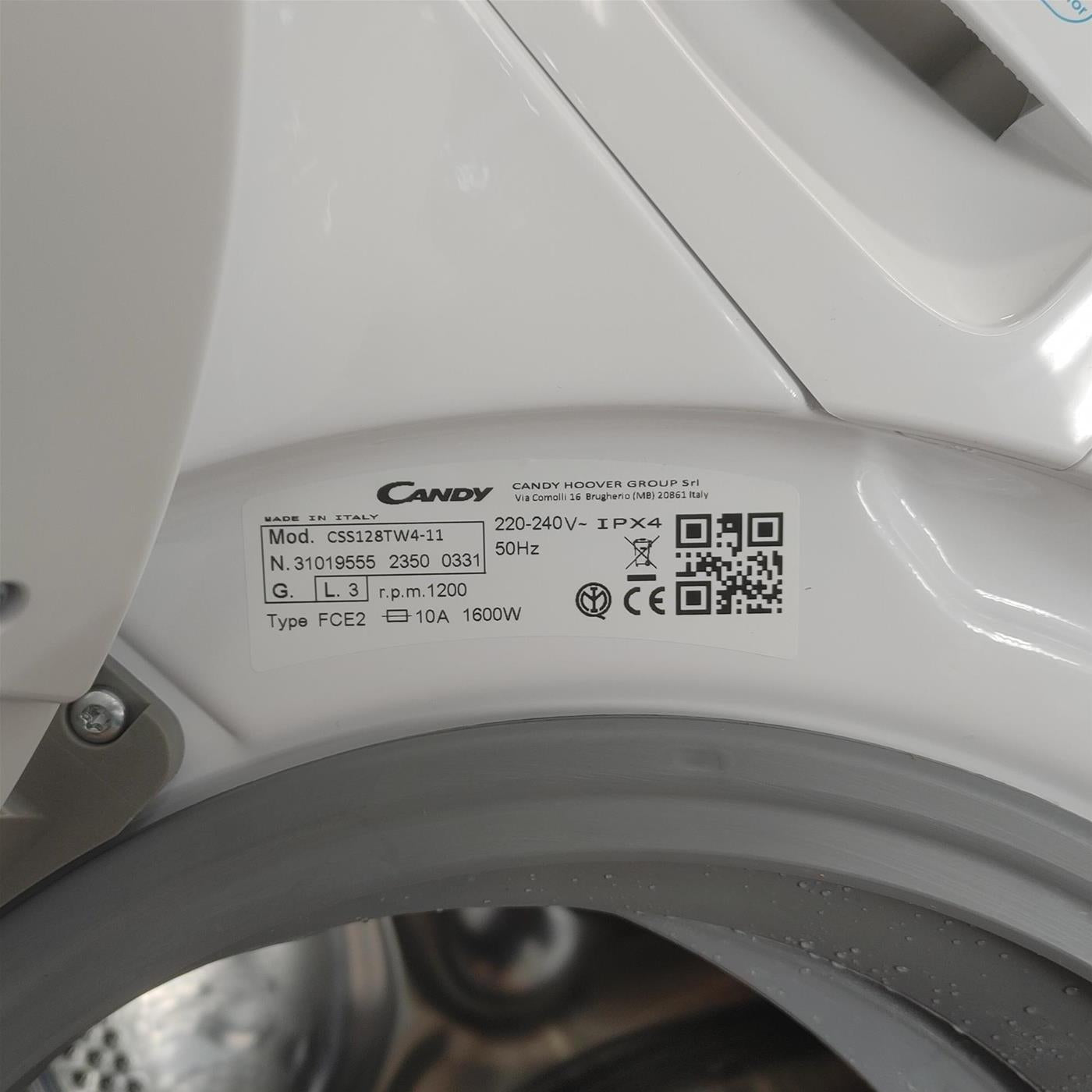 Lavatrice Candy Smart CSS128TW4-11 Caricamento frontale 8 kg 1200 Giri/min Bianco