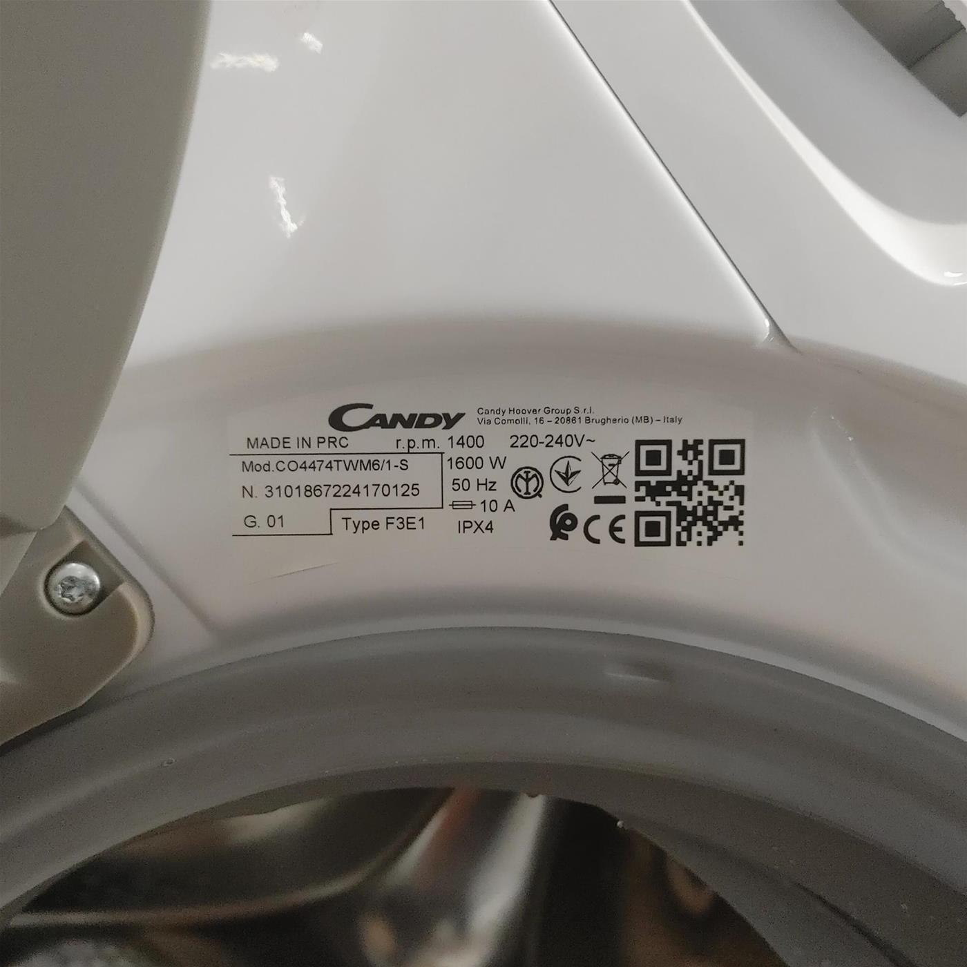 Lavatrice Candy Smart Pro Inverter CO4474TWM6/1-S Carica frontale 7 kg 1400 giri Bianco