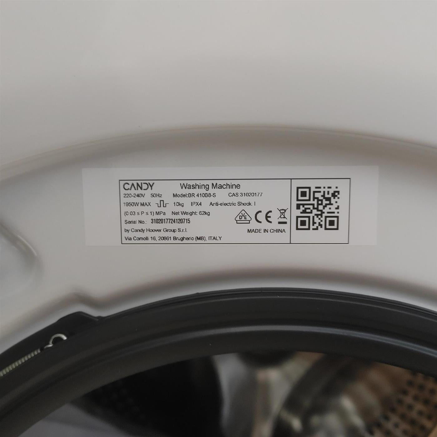 Candy BR 410B8-S lavatrice Caricamento frontale 10 kg 1400 Giri/min Bianco