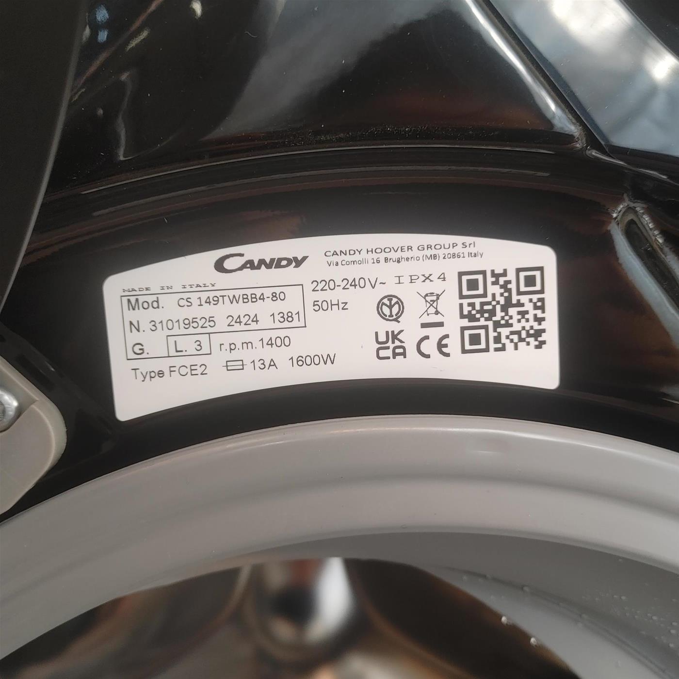 Candy Smart CS1492DW4/1-80 lavatrice Caricamento frontale 9 kg 1400 Giri/min Bianco