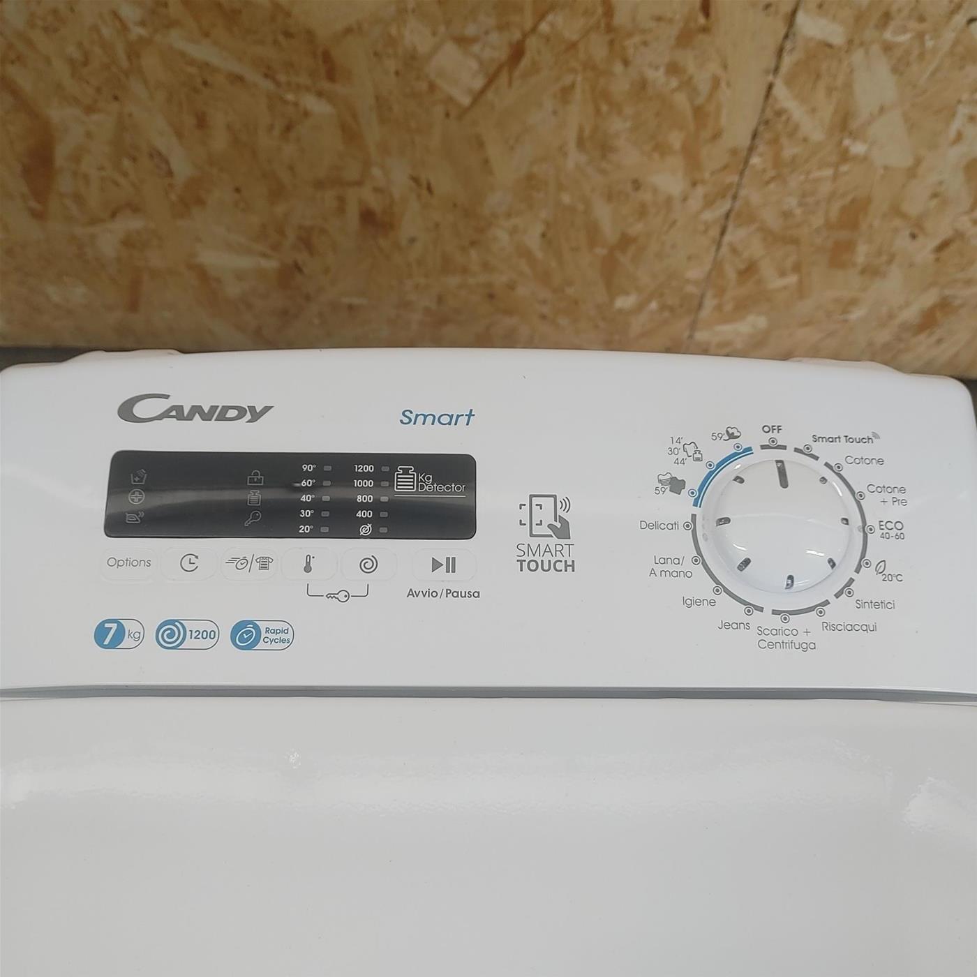 Candy CST 272D3/1-11 - Lavatrice 7kg, Tipo Carica dall'alto, 1200 giri/min, Bianco, Classe energetica C