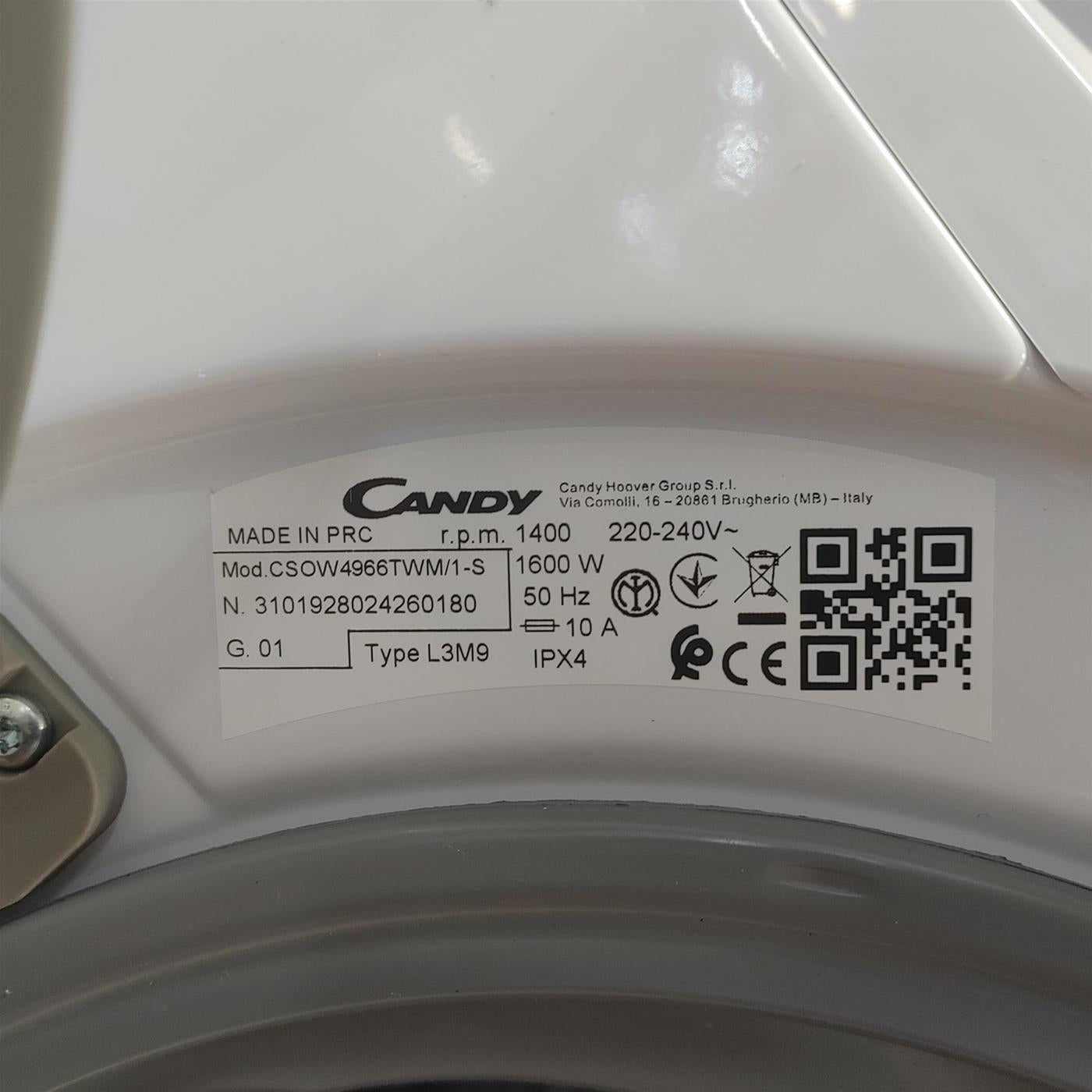 Candy CSOW4966TWM/1-S lavatrice asciugatrice Libera installazione Carica frontale Bianco D