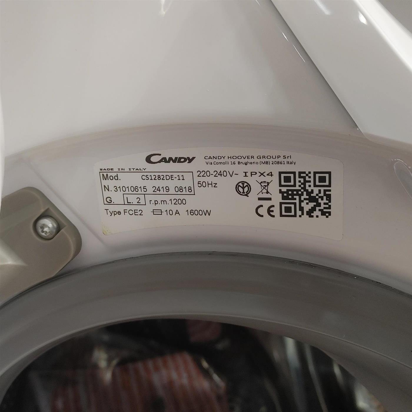 Candy Smart CS1282DE-11 lavatrice Caricamento frontale 8 kg 1200 Giri/min D Bianco