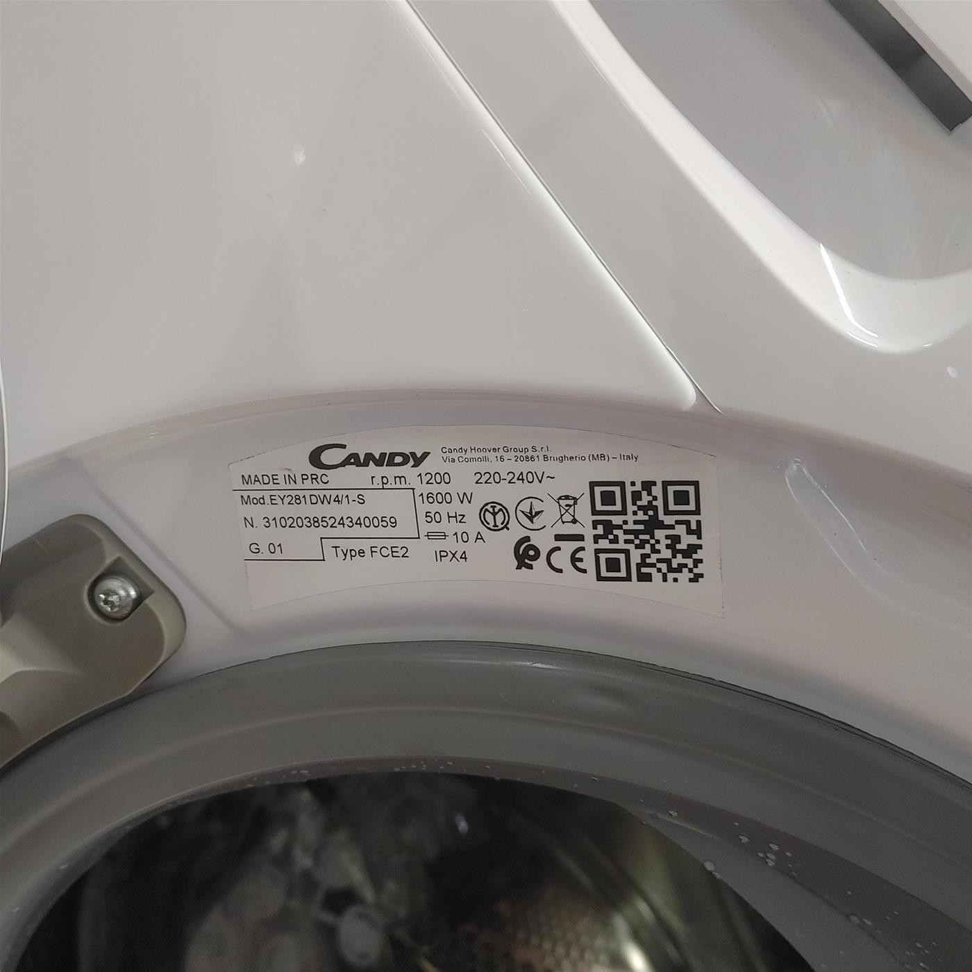 Lavatrice Candy EY281DW4/1-S Carica frontale 8 kg 1200 giri Bianco