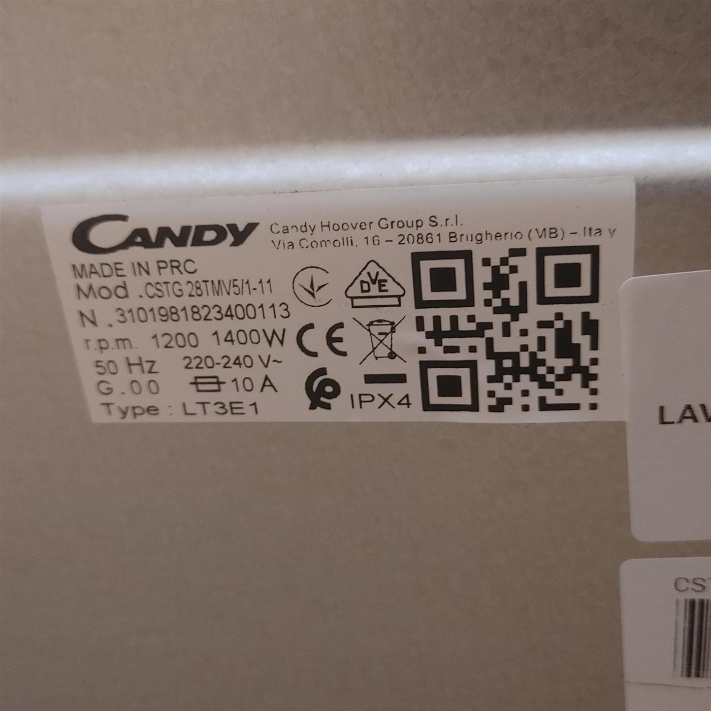 Lavatrice Candy Smart inverter CSTG 28TMV5/1-11 8 Kg