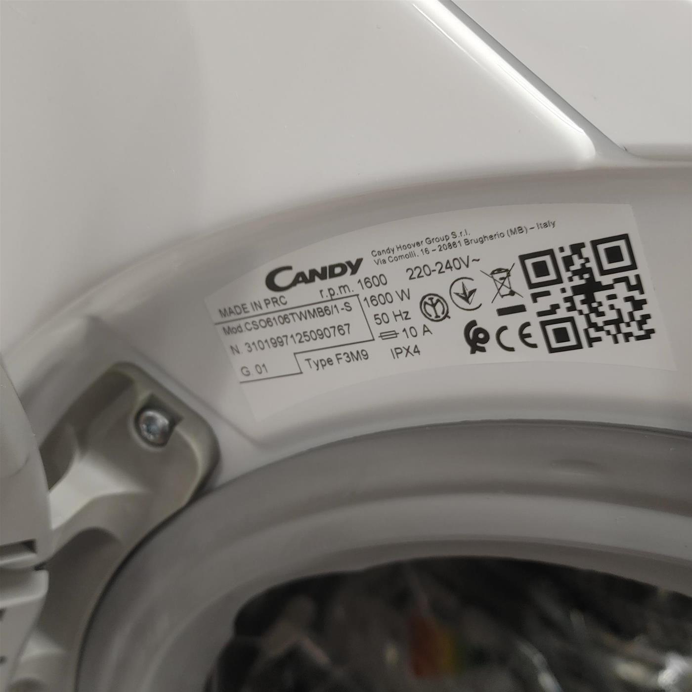 Lavatrice Candy Smart Pro Inverter CSO6106TWMB6/1-S 10 Kg