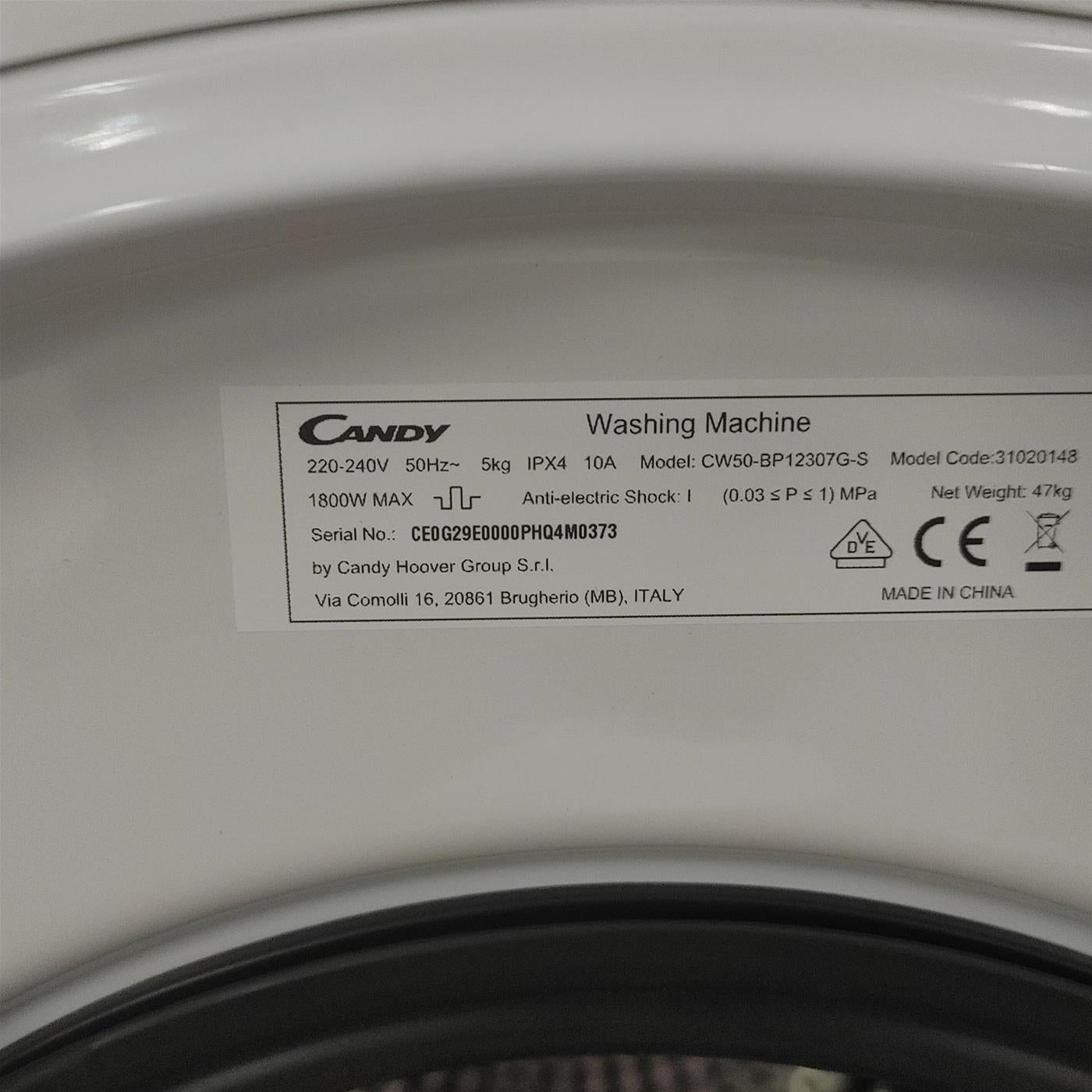 Lavatrice Candy CW50-BP12307G-S 5 Kg