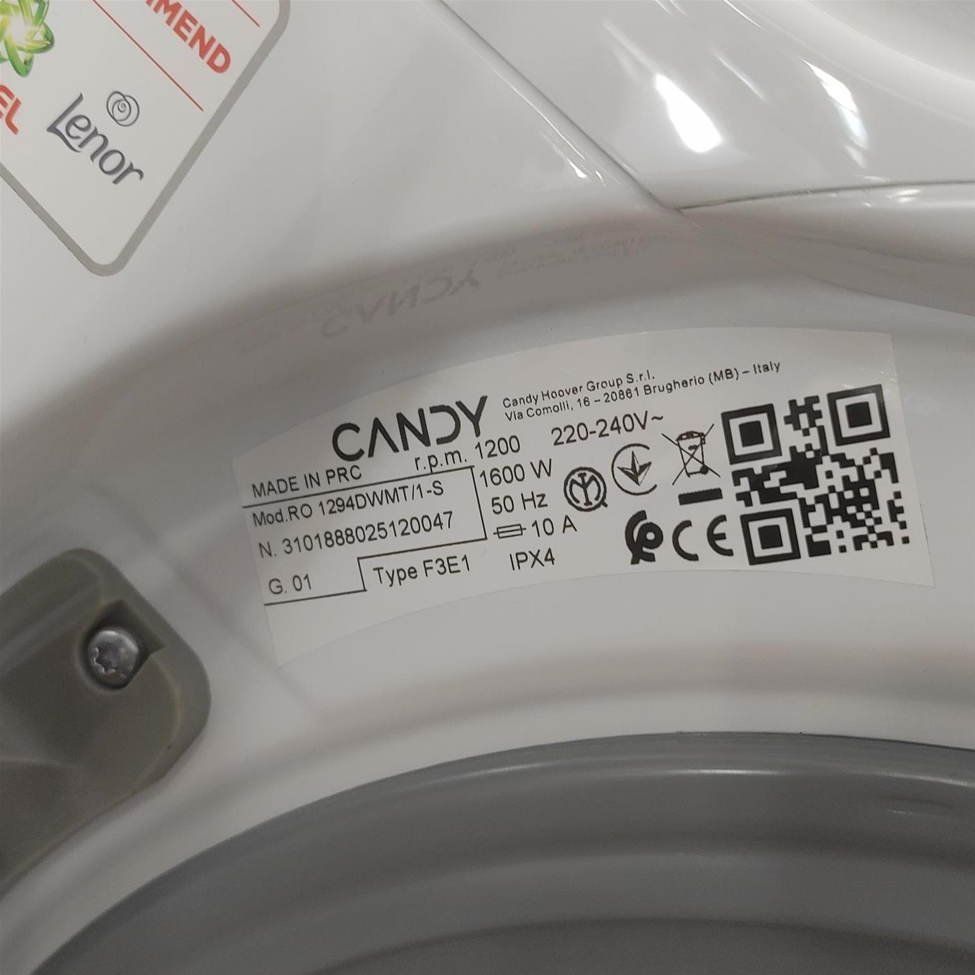 Lavatrice Candy RapidÓ RO 1294DWMT/1-S 9 Kg