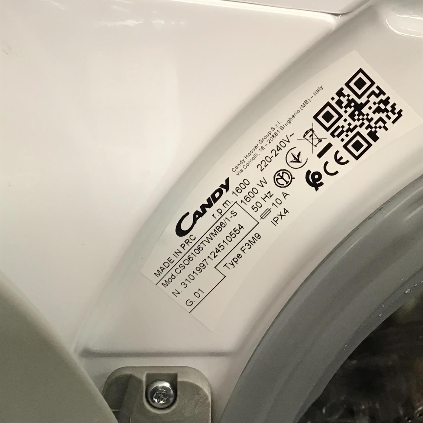 Lavatrice Candy Smart Pro Inverter CSO 6106TWMB6/ 1-S 10 Kg