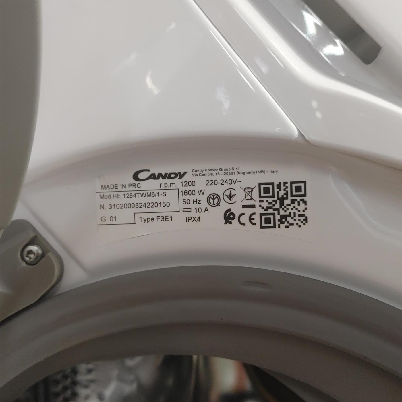 Lavatrice Candy Ultra Hygiene HE 1284TWM6/1-S Classe A Wi-Fi 8 Kg