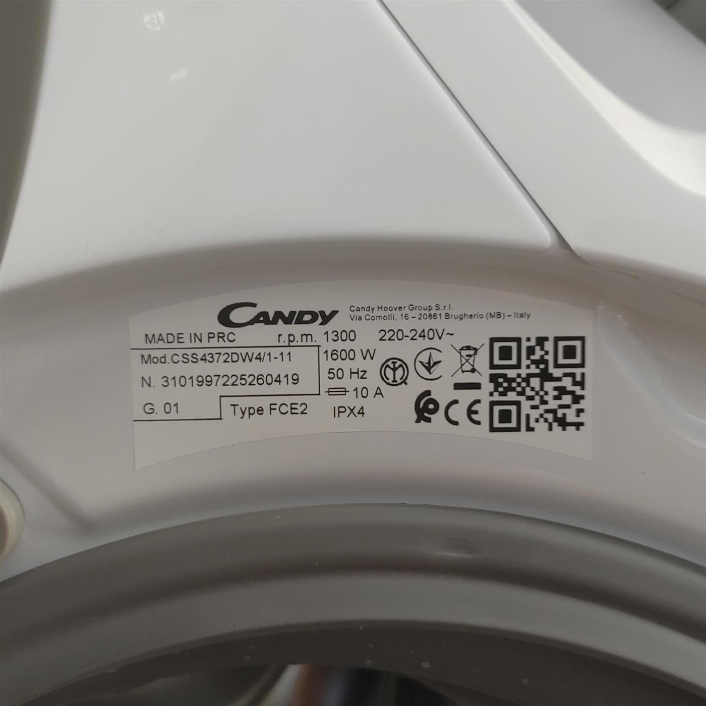 Lavatrice Candy Smart CSS4372DW4/1-11 l 7 Kg