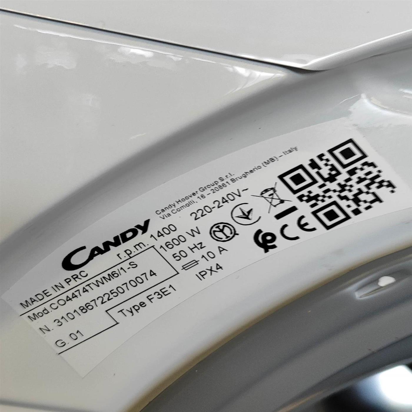 Lavatrice Slim Candy Smart Pro Inverter CO4474TWM6/1-S Classe A Wi-Fi 7 Kg