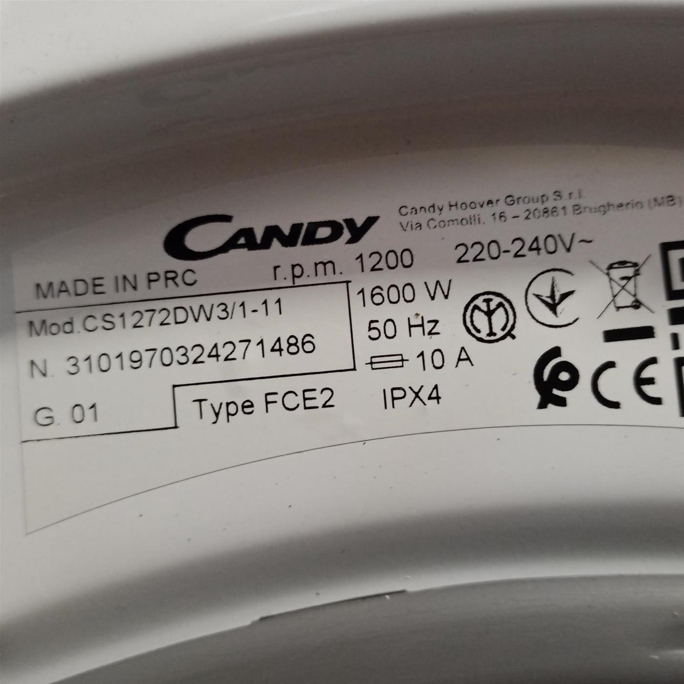 Lavatrice Candy Smart CS1272DW3/1-11 Wi-Fi 7 Kg
