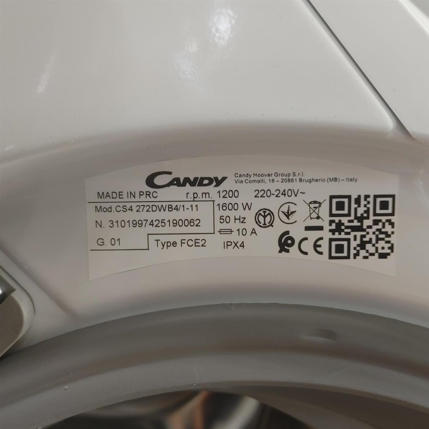Lavatrice slim Candy Smart CS4 272DWB4/1-11 Wi-Fi 7 Kg