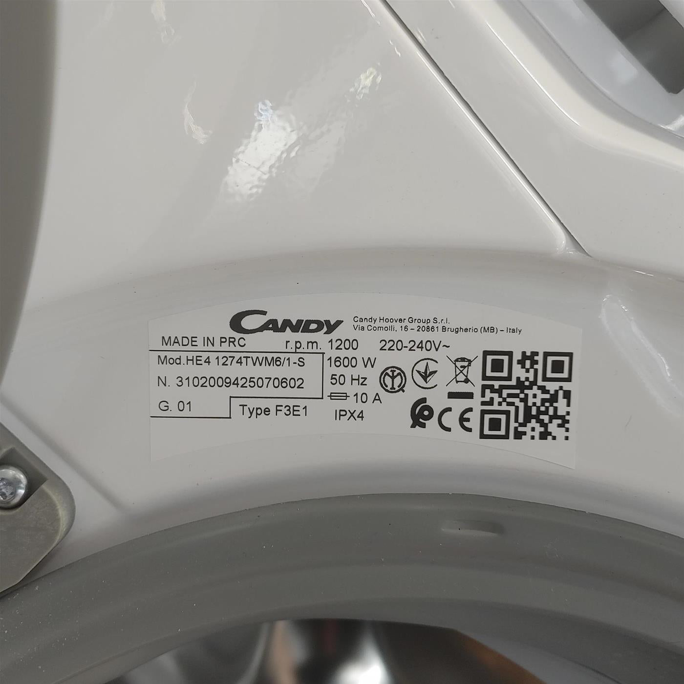 Lavatrice Slim Candy Ultra HE4 1274TWM6/1-S Classe A Inverter Wi-Fi 7 Kg