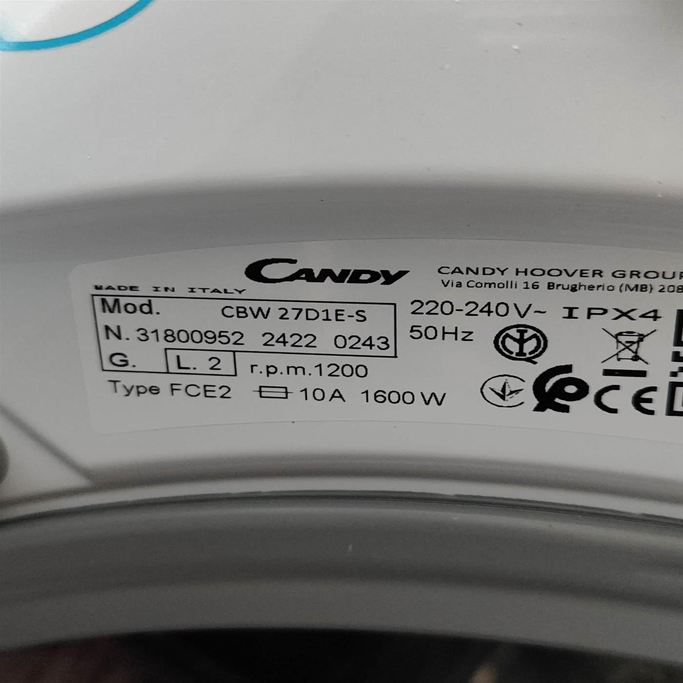 Lavatrice Candy Smart CBW 27D1E-S 7 Kg