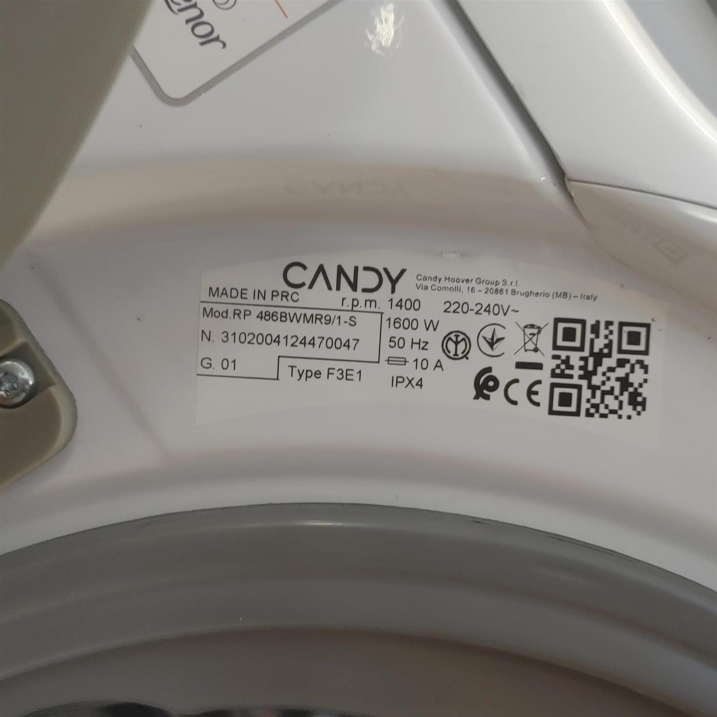Lavatrice Candy RapidÓ PRO RP 486BWMR9/1-S Inverter, Vapore, Wi-Fi 8 Kg