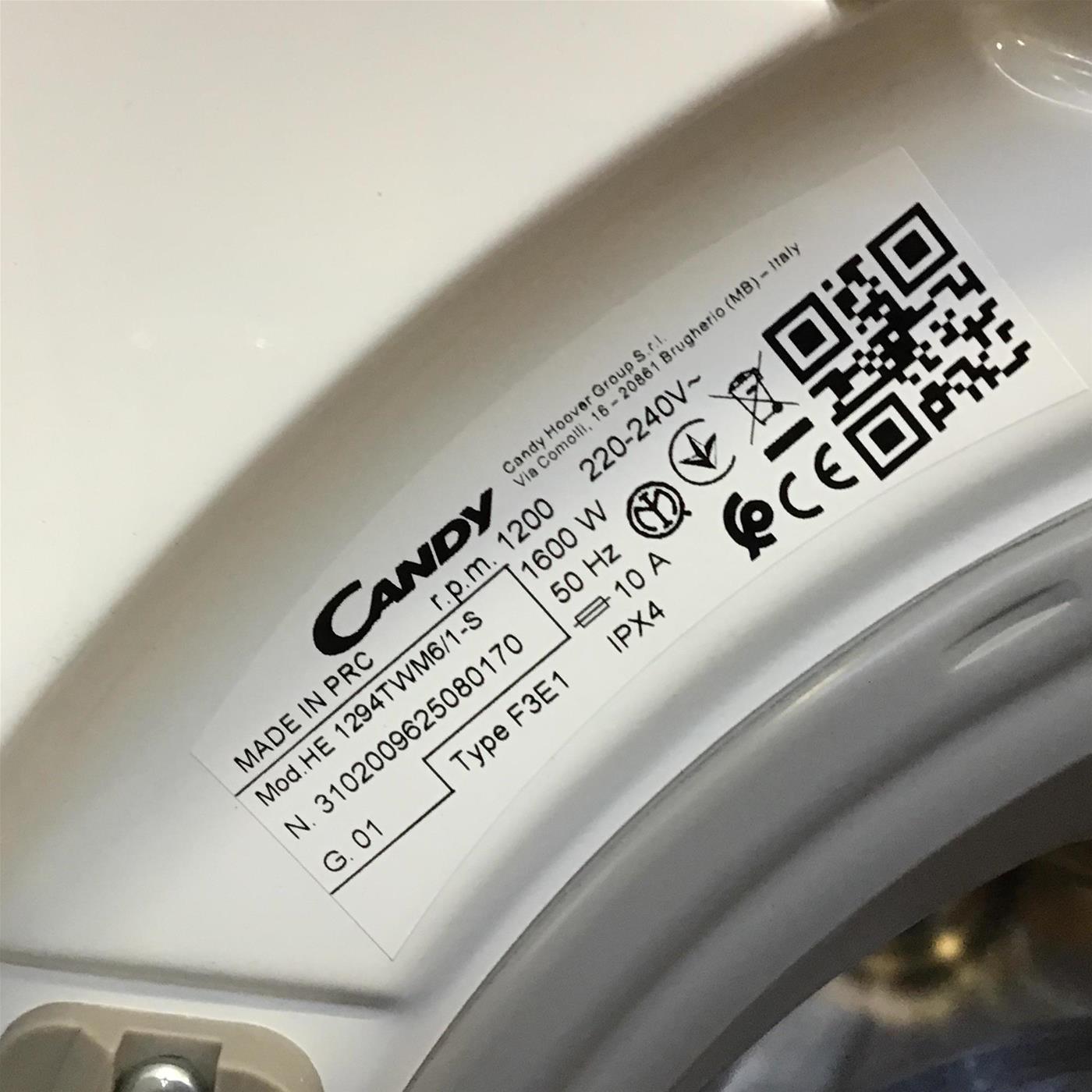 Lavatrice Candy Ultra Hygiene HE 1294TWM6/1-S Classe A 9 Kg