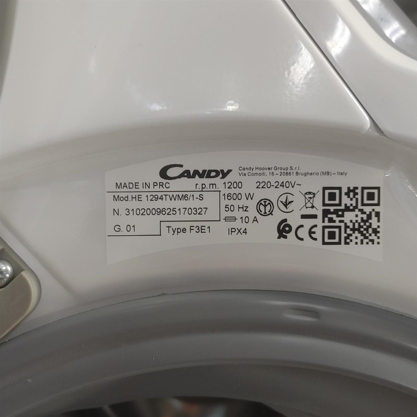 Lavatrice Candy Ultra Hygiene HE 1294TWM6/1-S Inverter Classe A 9 Kg