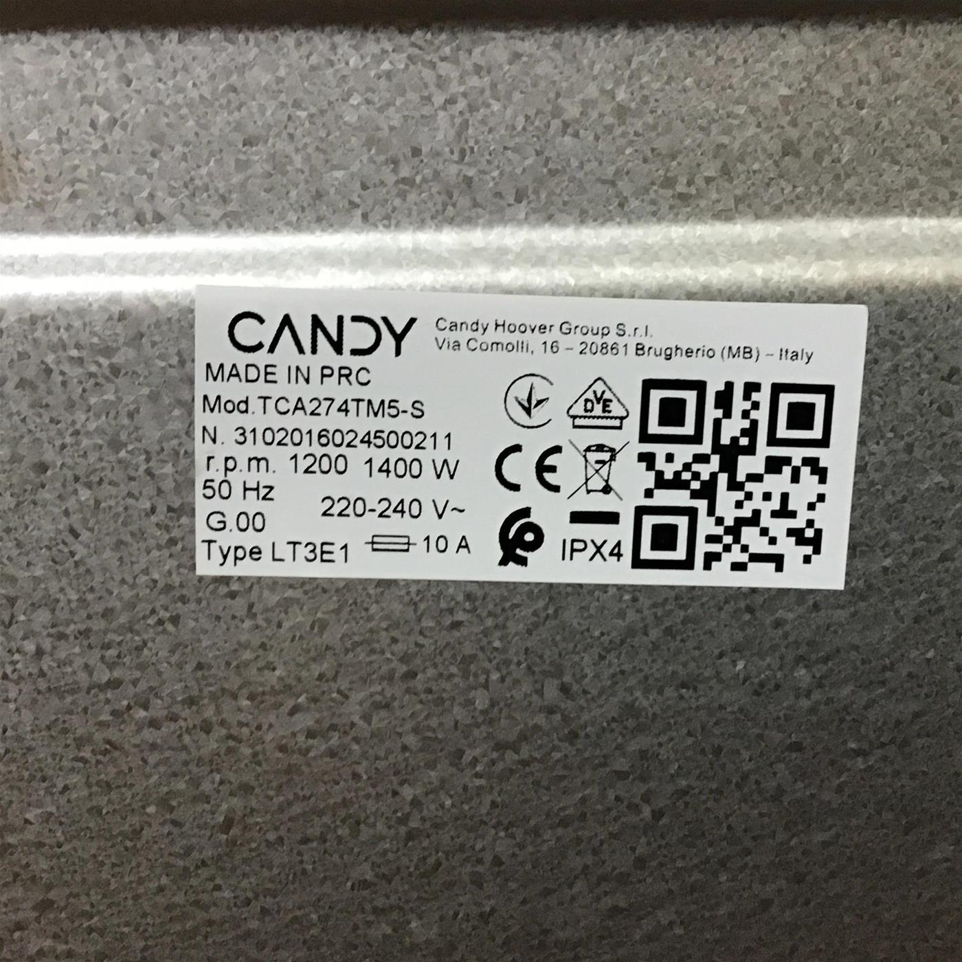 Lavatrice Candy TCA274TM5-S Classe A 7 Kg