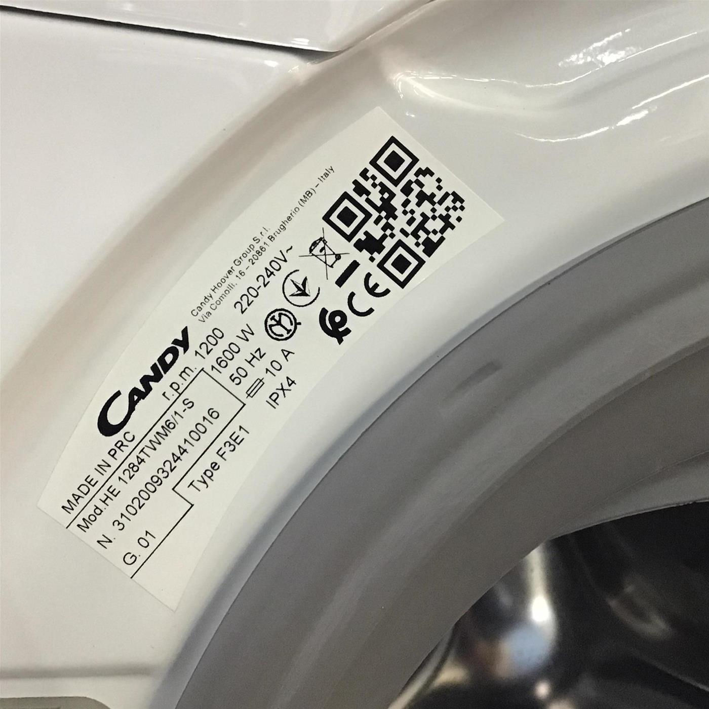 Lavatrice Candy Ultra Hygiene HE 1284TWM6/1-S Wi-Fi Classe A 8 Kg