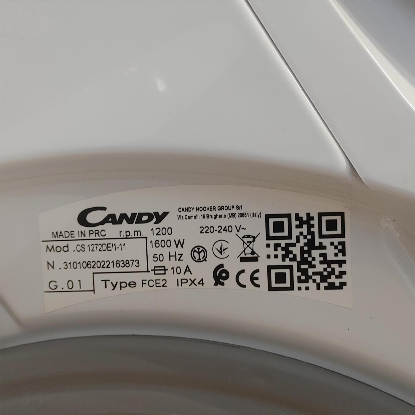 Candy Smart CS 1272D3/1-01 lavatrice Caricamento frontale 7 kg 1200 Giri/min Bianco