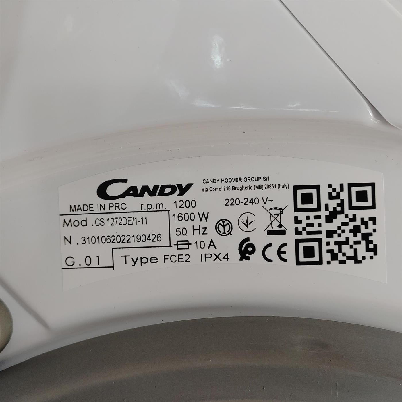 Candy CS1272DE/1-11 lavatrice Caricamento frontale 7 kg 1200 Giri/min Bianco