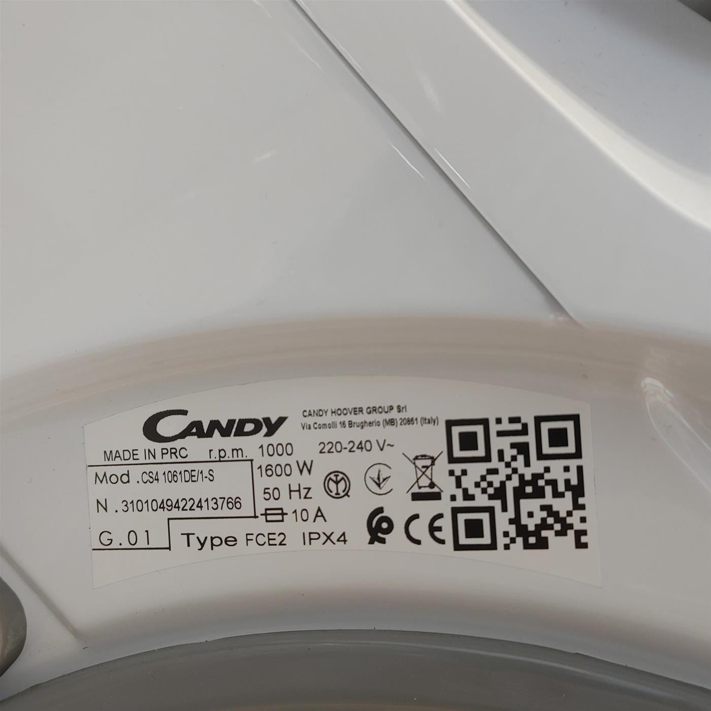 Candy Smart CS4 1061DE/1-S lavatrice Caricamento frontale 6 kg 1000 Giri/min D Bianco