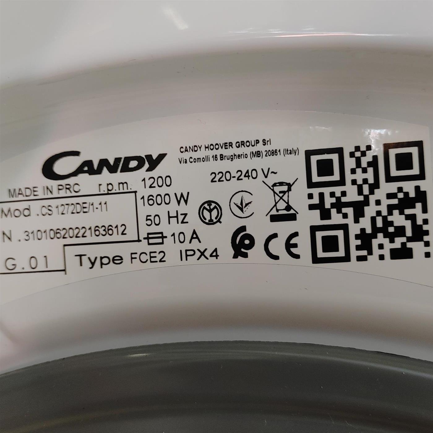Candy CS1272DE/1-11 lavatrice Caricamento frontale 7 kg 1200 Giri/min Bianco