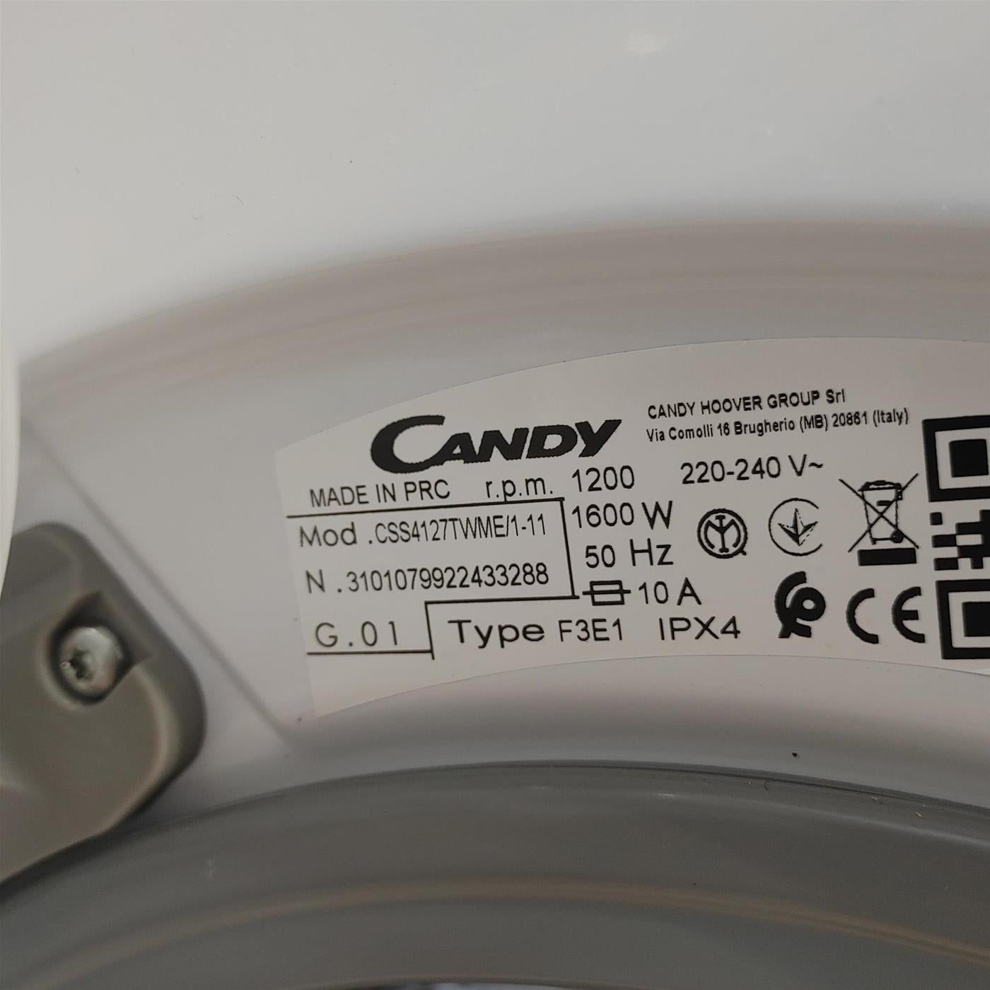 Candy CSS4127TWME/1-11 lavatrice Caricamento frontale 7 kg 1200 Giri/min A Bianco