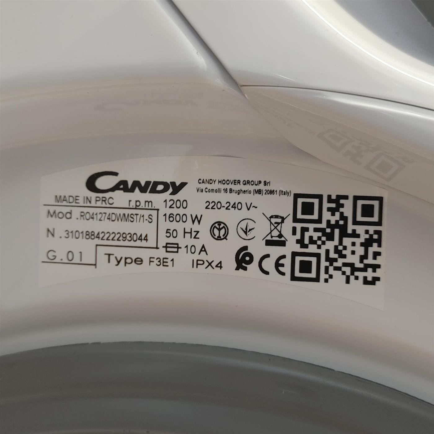 Candy RapidÓ RO41274DWMST/1-S washing machine Front-load 7 kg 1200 RPM A White
